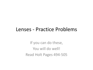 Lenses Practice Problems