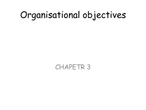 Organisational objectives