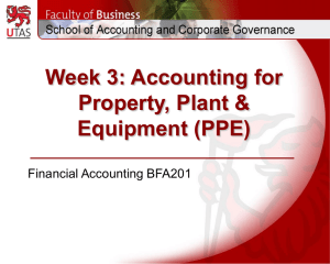 Depreciation of Property, Plant and Equipment