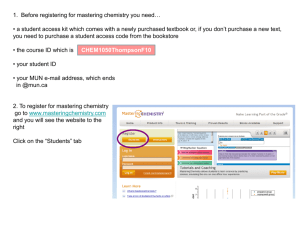 Login instructions for Mastering Chemistry