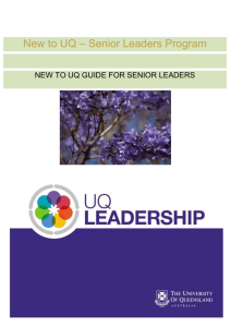 new to uq guide for senior leaders