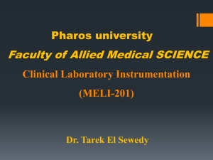 Faculty of Allied Medical SCIENCE Clinical Laboratory Instrumentation