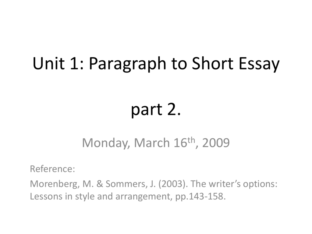 3 paragraph short essay