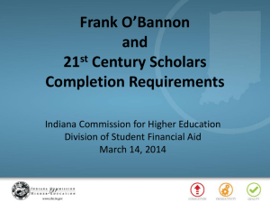 O'Bannon and 21st Completion Requirements - Presentation