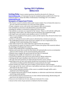 Course Content Calendar - The University of Texas at Arlington