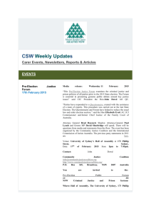 CSW Weekly Updates 13th February 2015