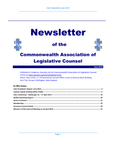 Newsletter - Office of Parliamentary Counsel