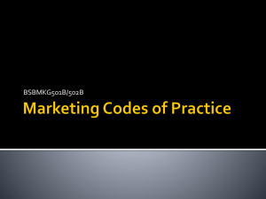 Marketing Codes of Practice