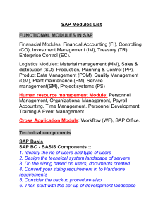 SAP Modules List