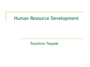 Introduction to Human Resource Development