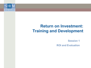 Return on Investment in Human Resource Development