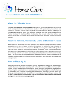 Online Advertising Policy - Home Care Association of New Hampshire