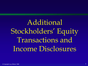 Additional Stockholders' Equity Transactions and Income Disclosures