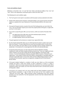 Standard Terms and Conditions of Grant
