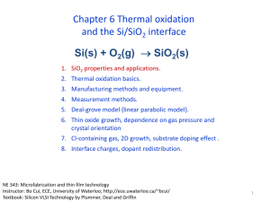 Chapter 6 Thermal oxidation