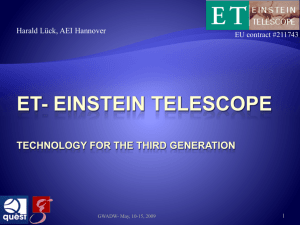ET: The Einstein telescope design study