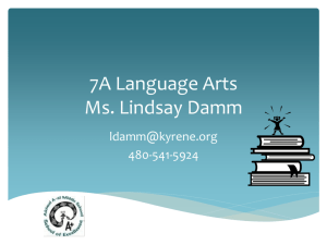 7A Language Arts Ms. Lindsay Damm