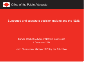 slideshow presentation  - Disability Advocacy Resource Unit