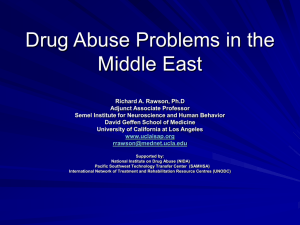 Drug Abuse Problems in the Middle East