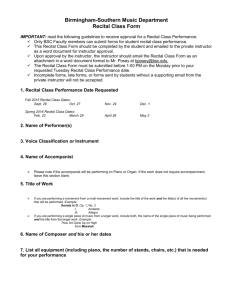 Recital Class Performance Form