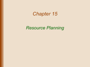 Chapter 15 Resource Planning