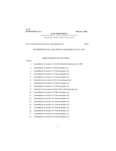 Presidential Elections (Amendment) Act, 2010