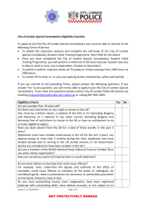 Eligibility criteria - City of London Police