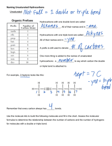 Naming Unsaturated Hydrocarbons Notes