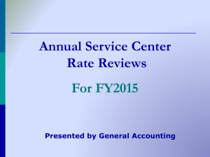 Annual Service Center Rate Review Process