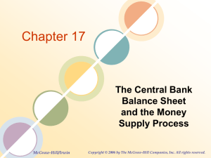 Chapter 17 The Central Bank Balance Sheet and the Money Supply