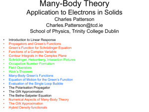 Many-body theory - Trinity College Dublin