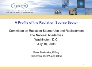 Presentation at Committee on Radiation Source Use and