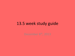 13.5 week study guide