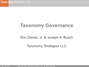 Taxonomy Governance - Taxonomy Strategies