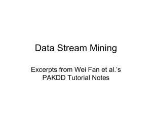 Data Stream Mining - Department of Computer Science and