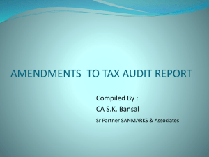 Presentation on Tax Audit Report