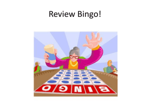 Bingo review Unit 2