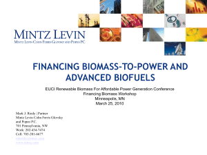 financing biomass-to-power and advanced biofuels