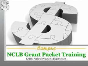 Campus NCLB Grant Packet Training