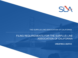 Filing Requirements with the Surplus Line Association