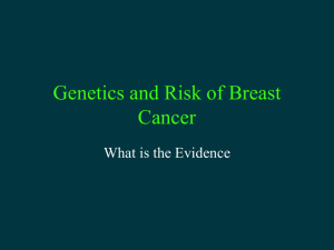 Genetics and Risk of Breast Cancer