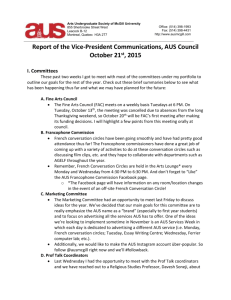 Report of the VP Communications - Arts Undergraduate Society of