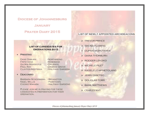 Prayer Diary 2015 - Diocese of Johannesburg