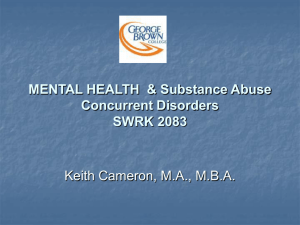 MENTAL HEALTH & Substance Abuse Concurrent Disorders SWRK