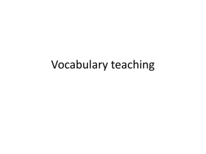 Vocabulary teaching - University of Essex