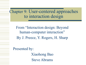Chapter 9: User-centered approaches to interaction design