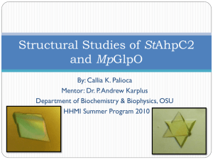 Structural Determination of StAhpC2 and MpGlpO