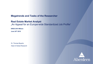 Megatrends and Tasks of the Researcher Real Estate Market Analyst