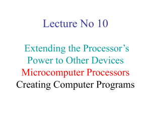 Lecture No 10 Microcomputer Processors Ports Expansion Slots and