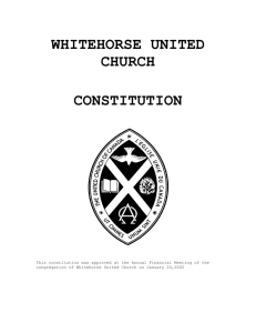 the draft constitution - Whitehorse United Church